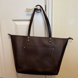 Portland Leather Goods Oversized Zippered Tote New